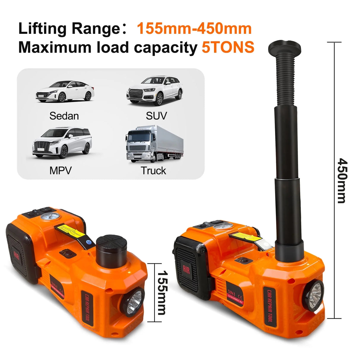 POVANLI Floor Jack, 2 Ton Low Profile Floor Jack, 3t jack stand Tire Repair Kit Heavy Duty Steel Racing Floor Jack with Single Piston Quick Lift Pump, Floor Jack Lifting Range 3.3"-15.2"