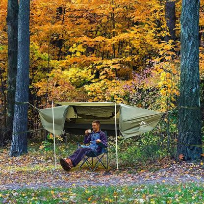 Lay Flat Hammock Tent Camping Hammock Tent with Mosquito Net Hanging Bed Armygreen