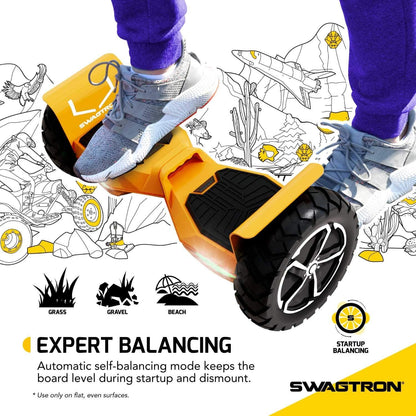 SWAGTRON Swagboard Outlaw Off-Road T6 - Handles Over 420 LBS. Up to 12 MPH. 10″ Rugged Tires