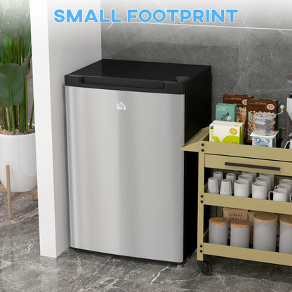 HOMCOM 3 Cu Ft Mini Freezer, Reversible Door, Under Counter Freezer, Black