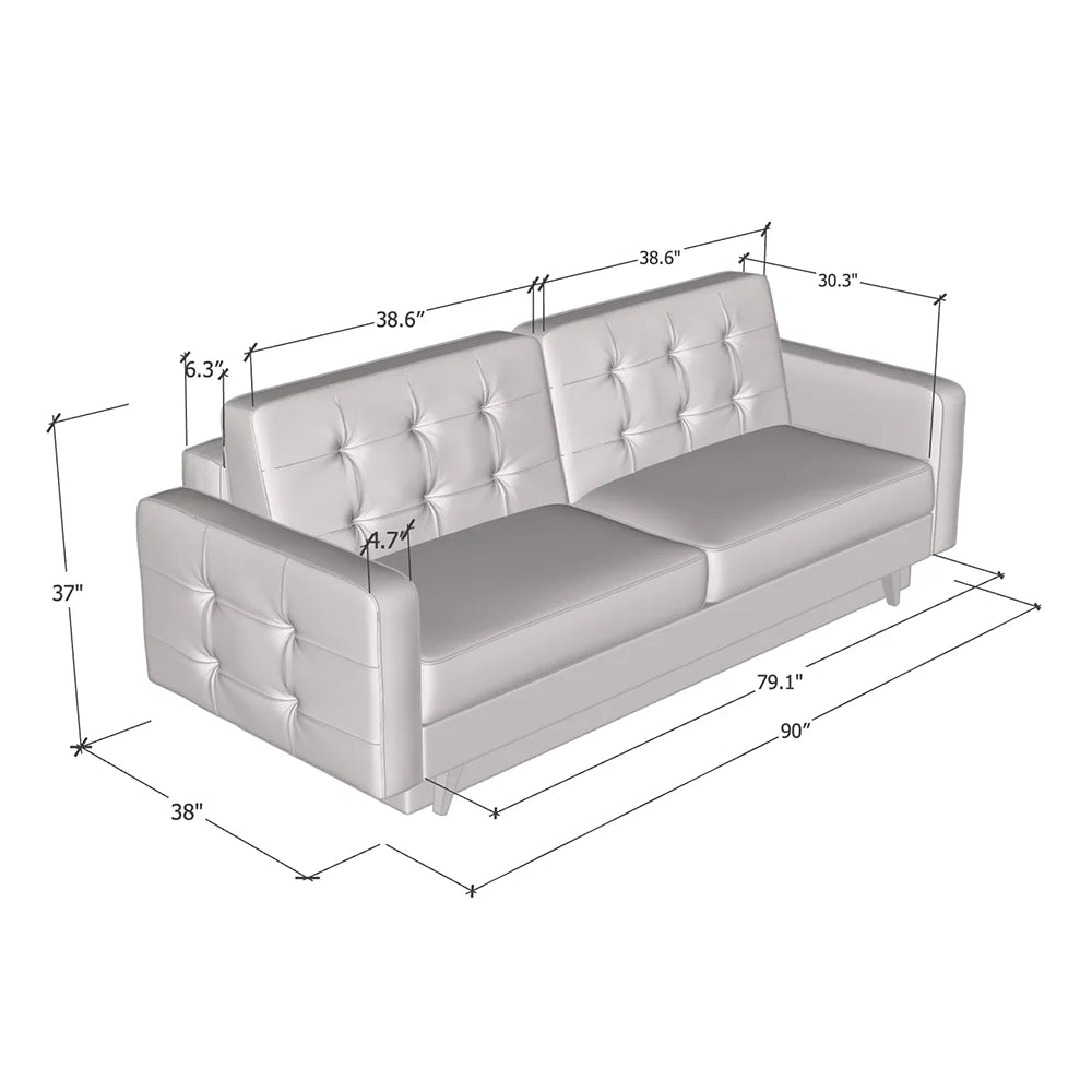 Meble Furniture Vegas Queen Sofa Bed with Storage, Multiple Colors
