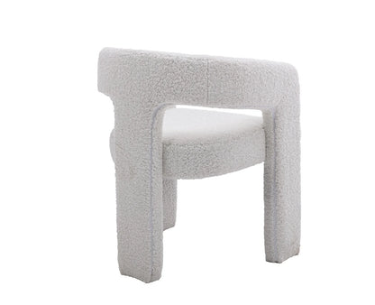Guyou Modern Sherpa Upholstered Dining Chair, Cute Barrel Side Armchair Kitchen Chair with Armrests and Back for Living Room Dining Room Bedroom, Green