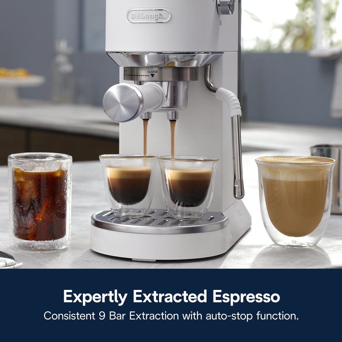 De’Longhi Dedica Duo Espresso Machine, Compact Size with Built in Frother for Latte Art, Brew Espresso, Cold Brew, Lattes & More, Stainless Steel