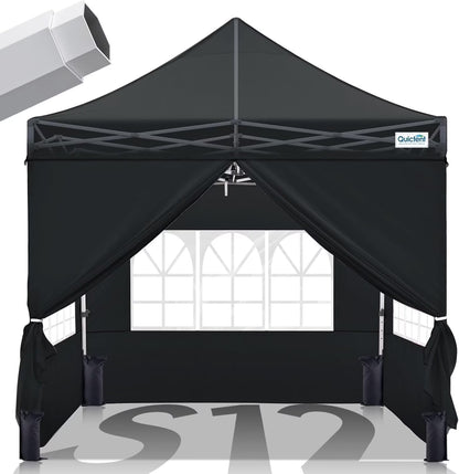 Quictent 10x10 Pop up Canopy TentPortable Instant Shelter with Vent, Ez up Canopy with Reflective Top and Fluorescent Rope