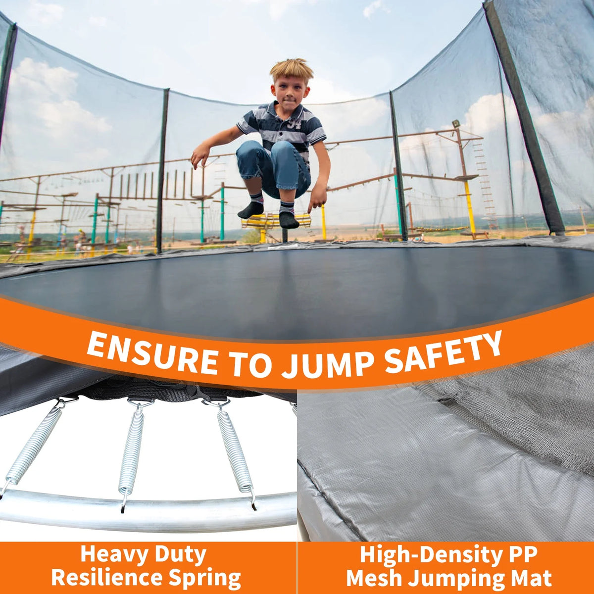 10FT Trampoline w/Enclosure, Seizeen Heavy-Duty Round Trampoline for Kids Outdoor Play, Large Trampoline as Gift for Boys and Girls