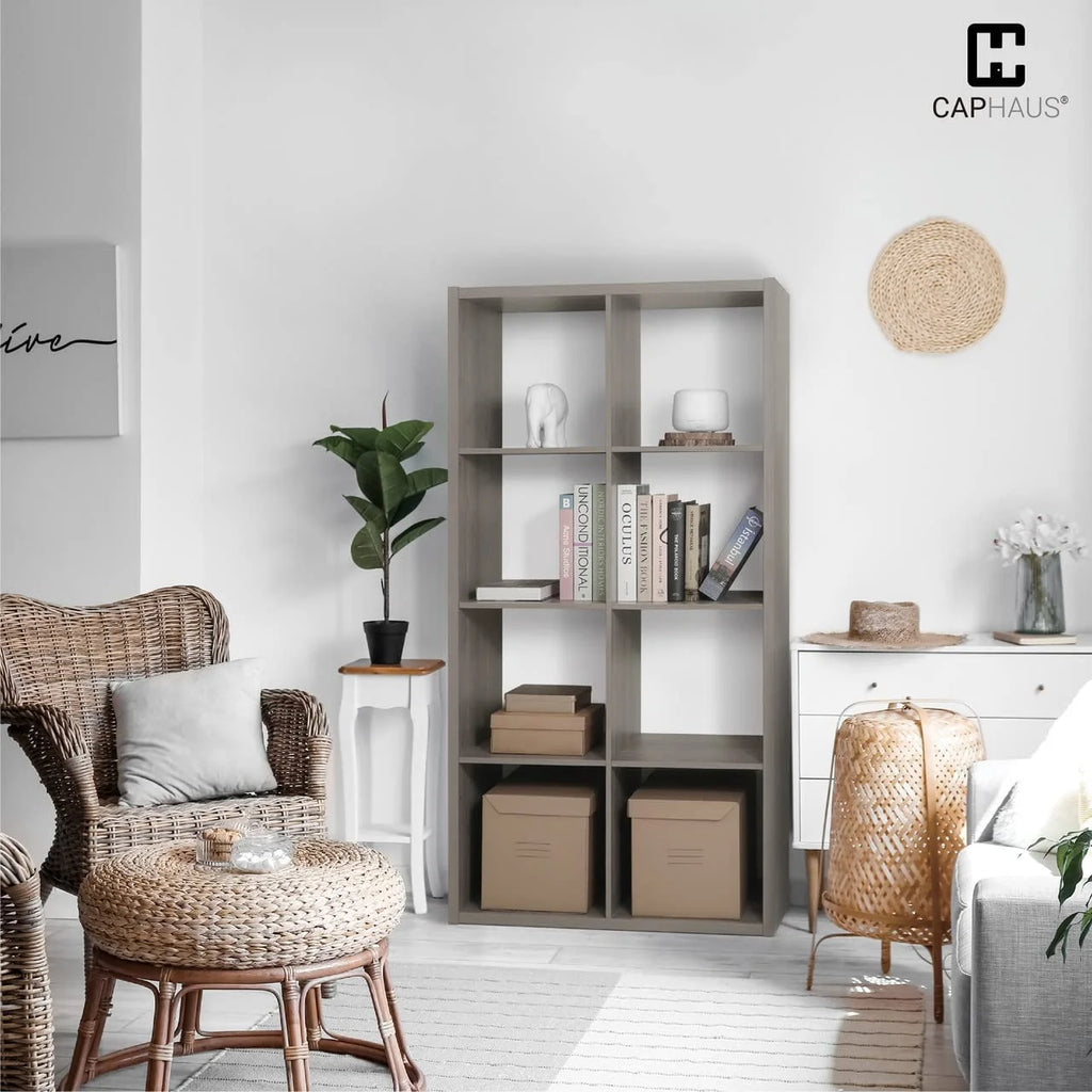 Sturdy Room 13-Inch Cube Storage Organizer Shelf, with Extra Thick Exterior Edge, Open Storage Shelf Divider, Bookcase, 6-Cube / 8-Cube / 9-Cube, Colors Available in Grey Oak and White