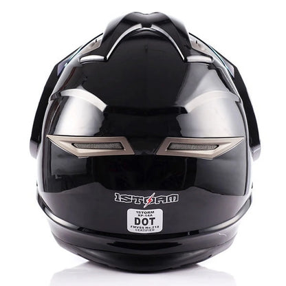 1Storm Dual Sport Helmet Motorcycle HGXP14A Full Face Motocross Off Road Bike + Motorcycle Bluetooth Headset: Matt Black