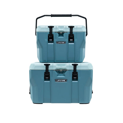 Lifetime 28 qt Bear-Resistant Camping Cooler, Premium High Performance, Ice Retention, Hard Cooler, 20 Can Capacity, Boulder Gray (91289)