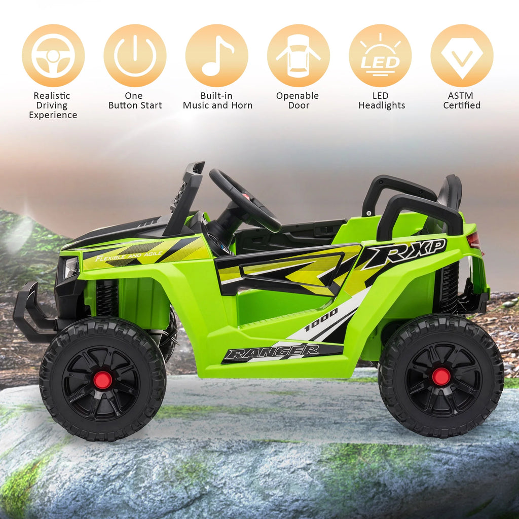TOBBI 12V Kids Electric off-Road UTV Truck Car Battery Powered Ride on Toys for Girls with LED Headlights, Music, Horn
