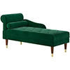 Chaise Lounge Indoor,Vesgantti 59" Velvet Modern Lounge Chair Upholstered with Arm Lumbar Pillow Sofa Chair for Living Room Office,Green