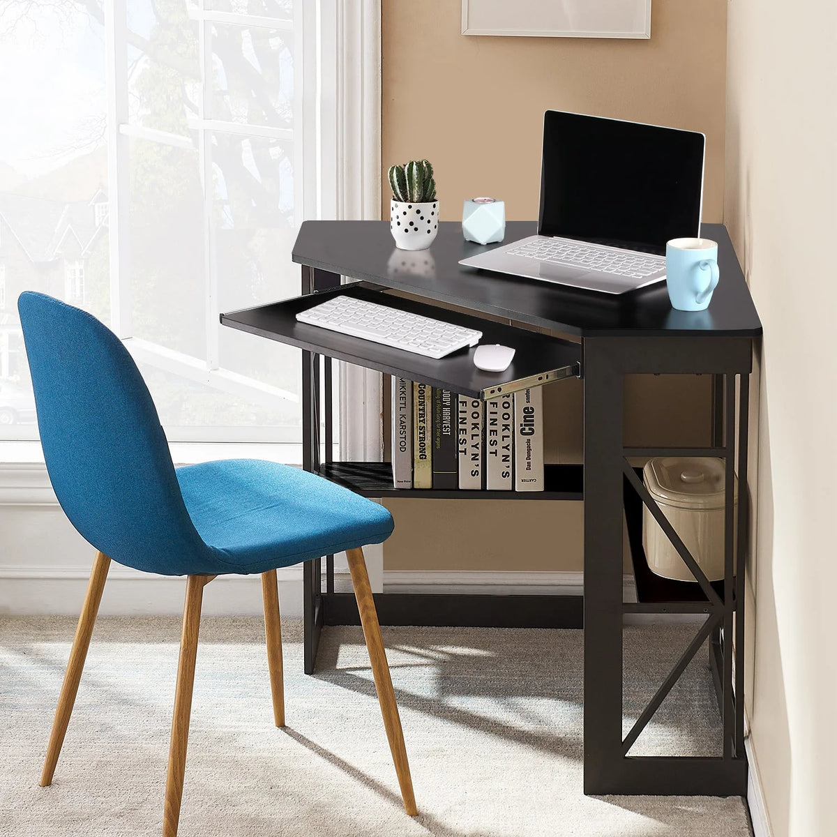 Brown Triangle Corner Desk, Office/Computer/Writing Desk for Student Apartments