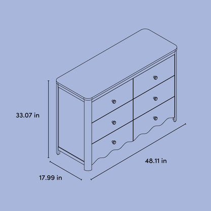 Storkcraft Casablanca 6 Drawer Nursery Dresser, Sage