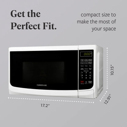Farberware Countertop Microwave Oven with LED Lighting & Child Lock, 0.7 Cu Ft Black