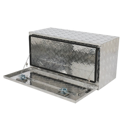 GZXS 36" Aluminum Storage Box Truck Underbody Toolbox Trailer RV Tool Heavy Duty Aluminum Tool RV ATV Trailer Storage Boxes W/Locks Keys Silver (36" x 18" x 17")