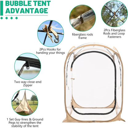 ABORON Sports Tent Pop Up Pod, Instant Weather Proof Pop Up Tent Shelter with Carry Bag, Clear View Bubble Tent for Watching Sports Events, Camping, Fishing, Portable & Foldable