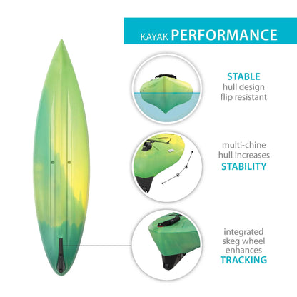 Lifetime Tide 123 inch Sit-Inside Kayak, Lemongrass Fusion (90848)