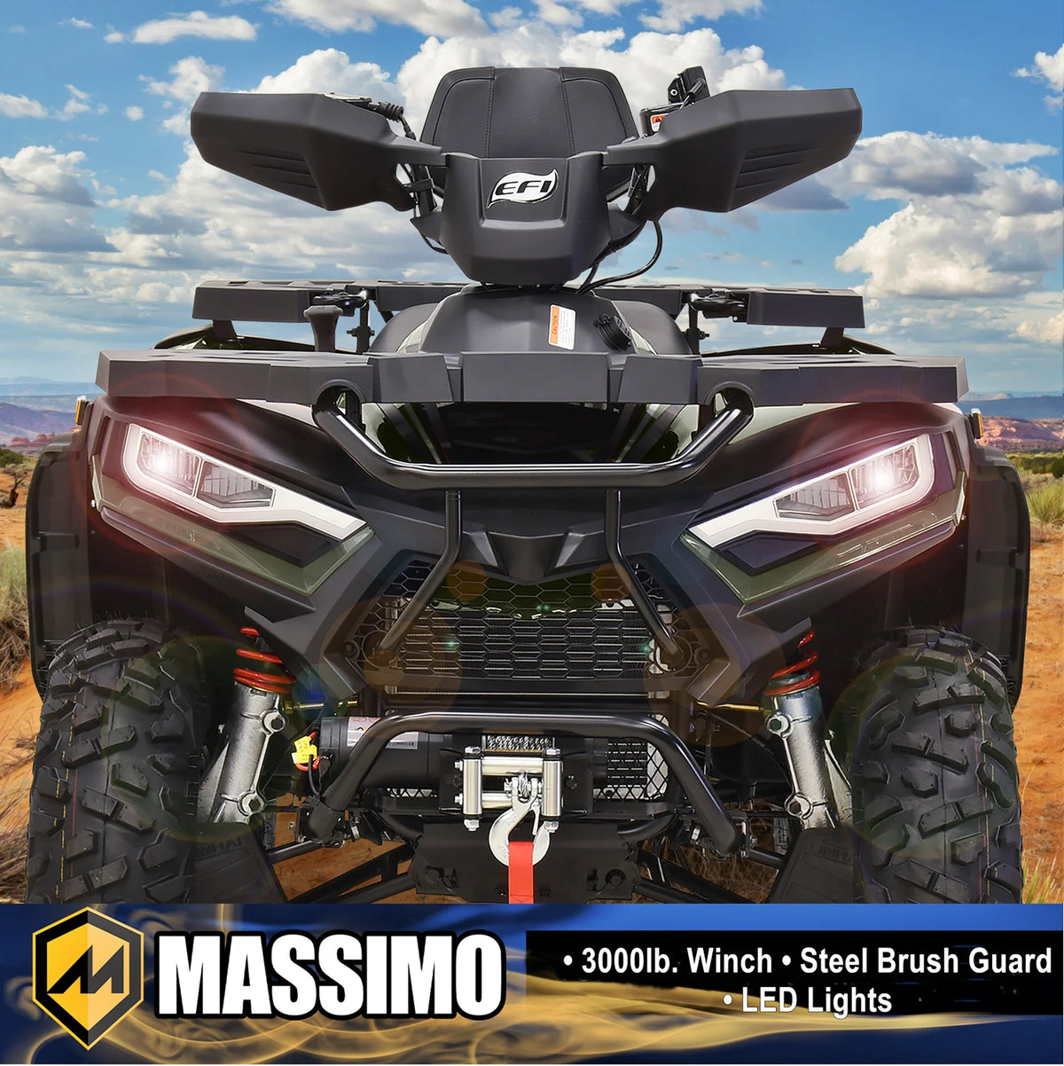 Massimo MSA450F Adult ATV Quad 352cc 25 HP 4 Stroke 4-Wheeler - Sand