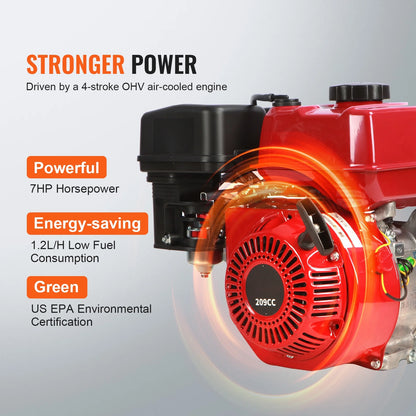 BENTISM 2" 7HP 4-Stroke Gasoline Engine Water Pump Gas Powered Water Transfer Pump