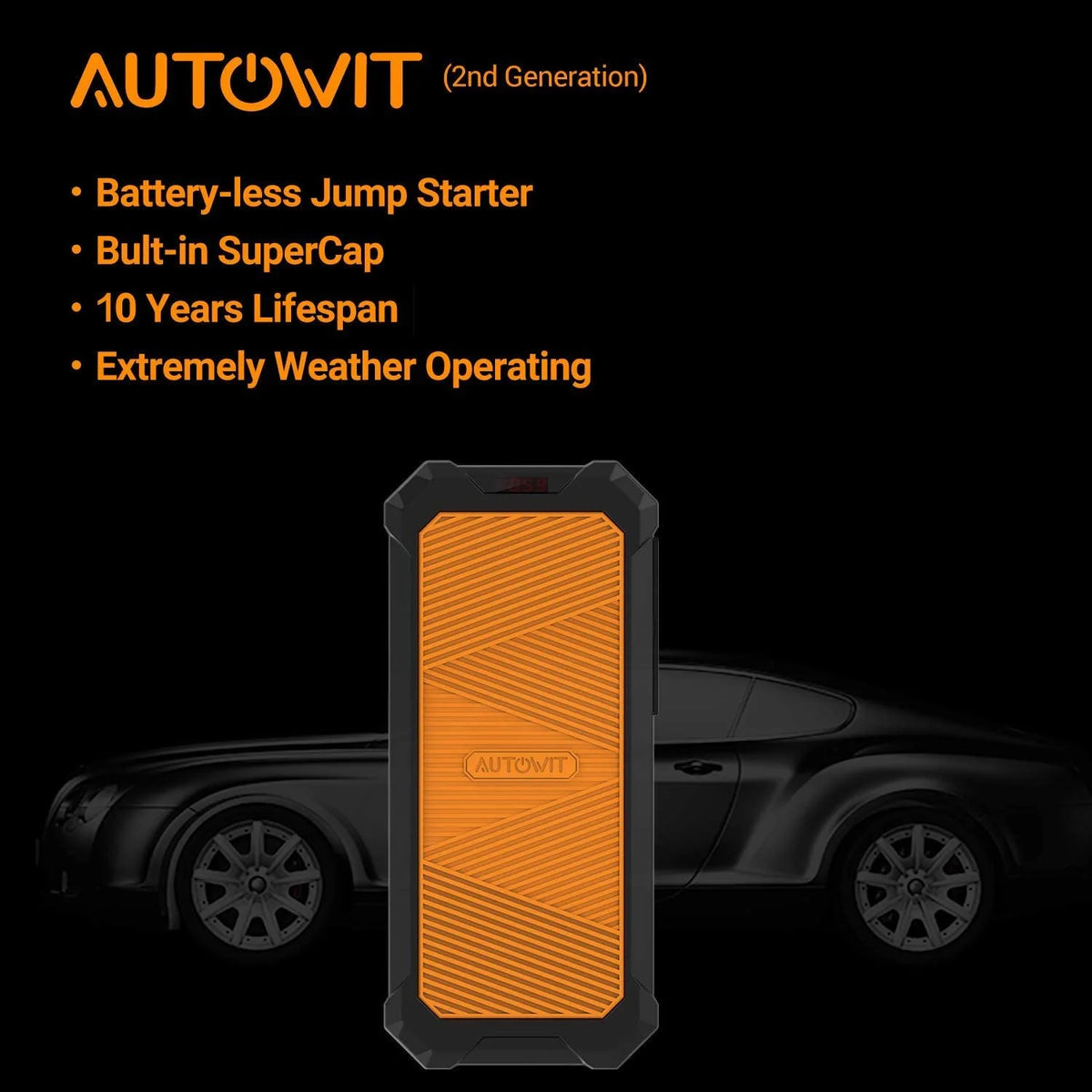Autowit SuperCap 2 Battery-Less Portable Car Jump Starter with Carrying Case Bulit-in Supercapacitor