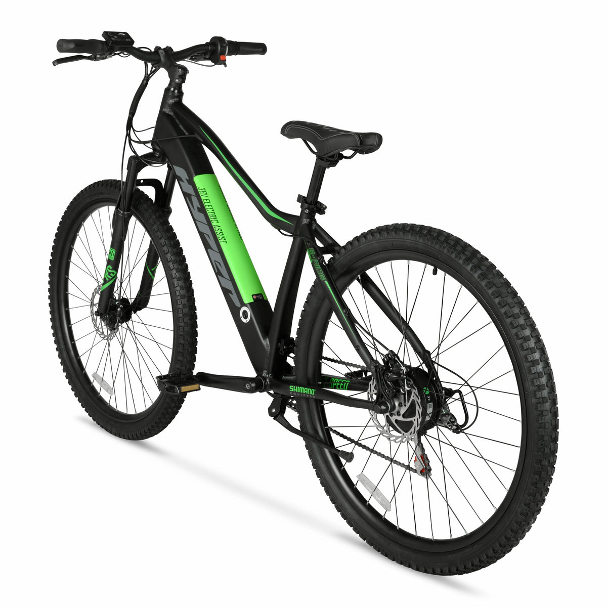 29" Hyper Bicycles 36V Class 2 Electric Mountain Bike for Adults, 350W E-Bike Motor, Black