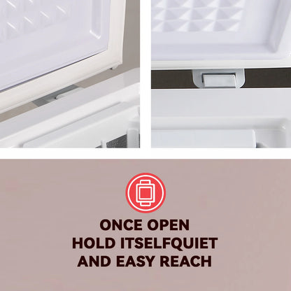 WANAI 5.0 Cubic Feet Chest Freezer Large Home Deep Freezers Black Top Door with Removable Basket