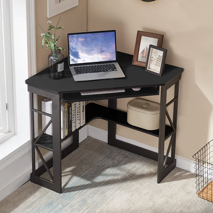 Brown Triangle Corner Desk, Office/Computer/Writing Desk for Student Apartments
