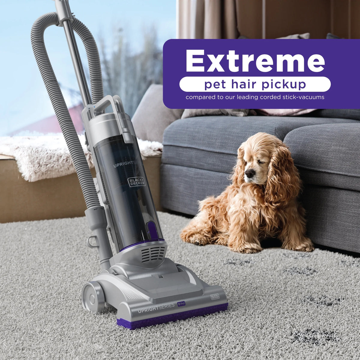 Black + Decker UprightSeries Lite PET Upright Vacuum with Pet Hair Attachment