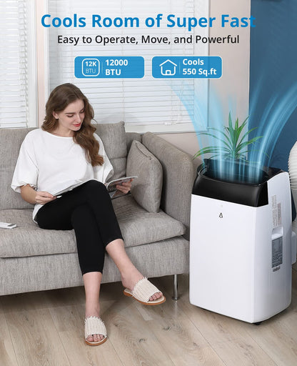EastVita 10000 BTU Air Conditioner Portable for Room, 3-in-1 AC Unit, Dehumidifier and Fan, Air Conditioners with Remote Control & Window Kit, Sleep Mode, LED Display, Cooling Room up to 450 Sq.ft