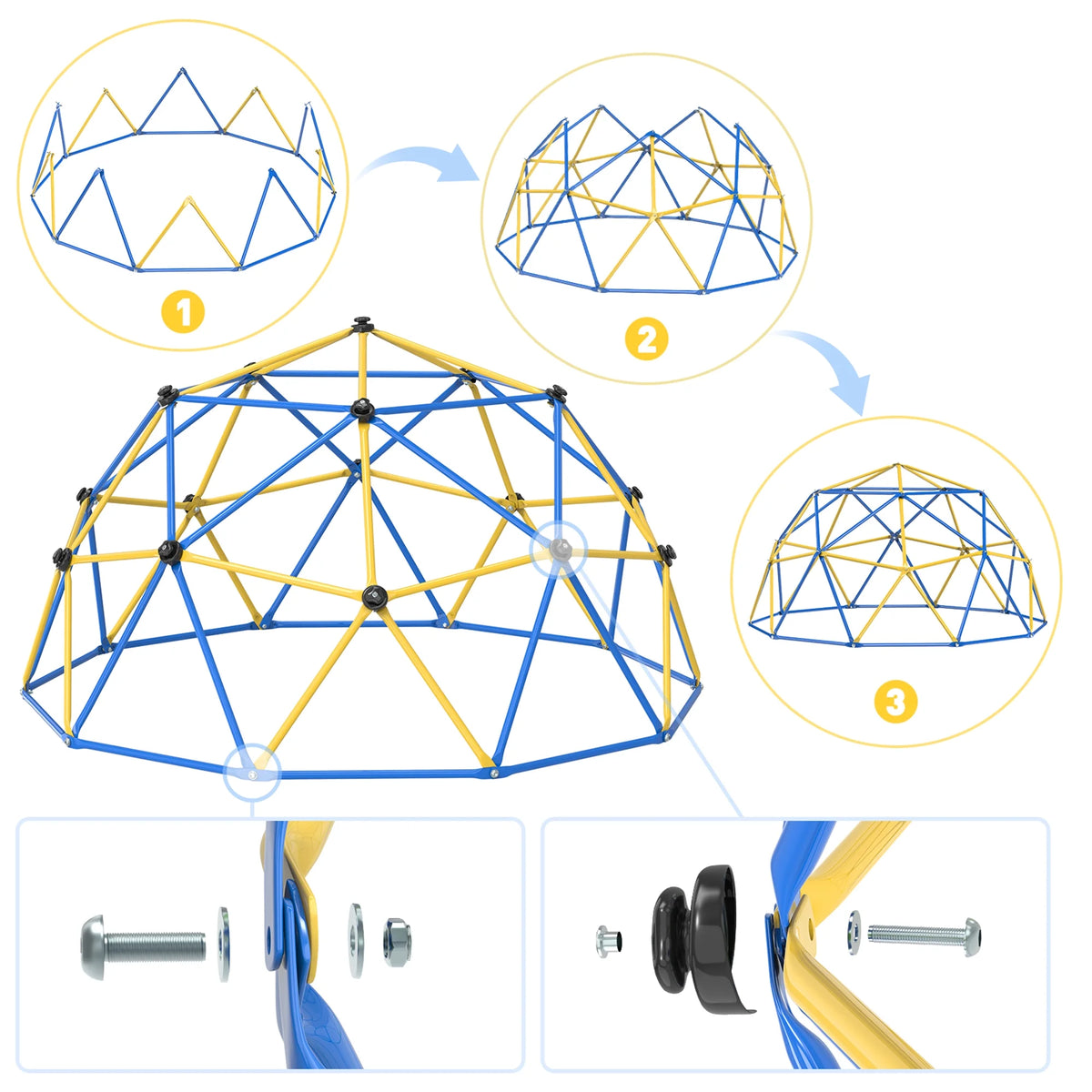 WOSTOO 10FT Climbing Dome,Kids Dome Climber Jungle Gym Outdoor Toddler Play Set for Kids 3-10 Year Outdoor Play , Supports up to 880lbs