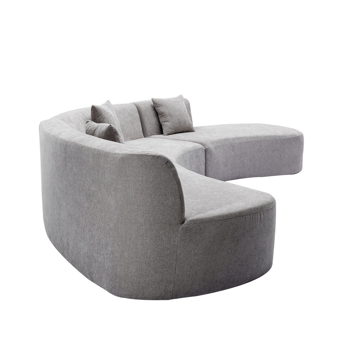 Harper & Bright Designs Modern Curved Floor Sofa Set, Modular Sectional Sponge Couch for Living Room, 2 PC Free Combination No Assembly Foam-Filled Sofa, Beige