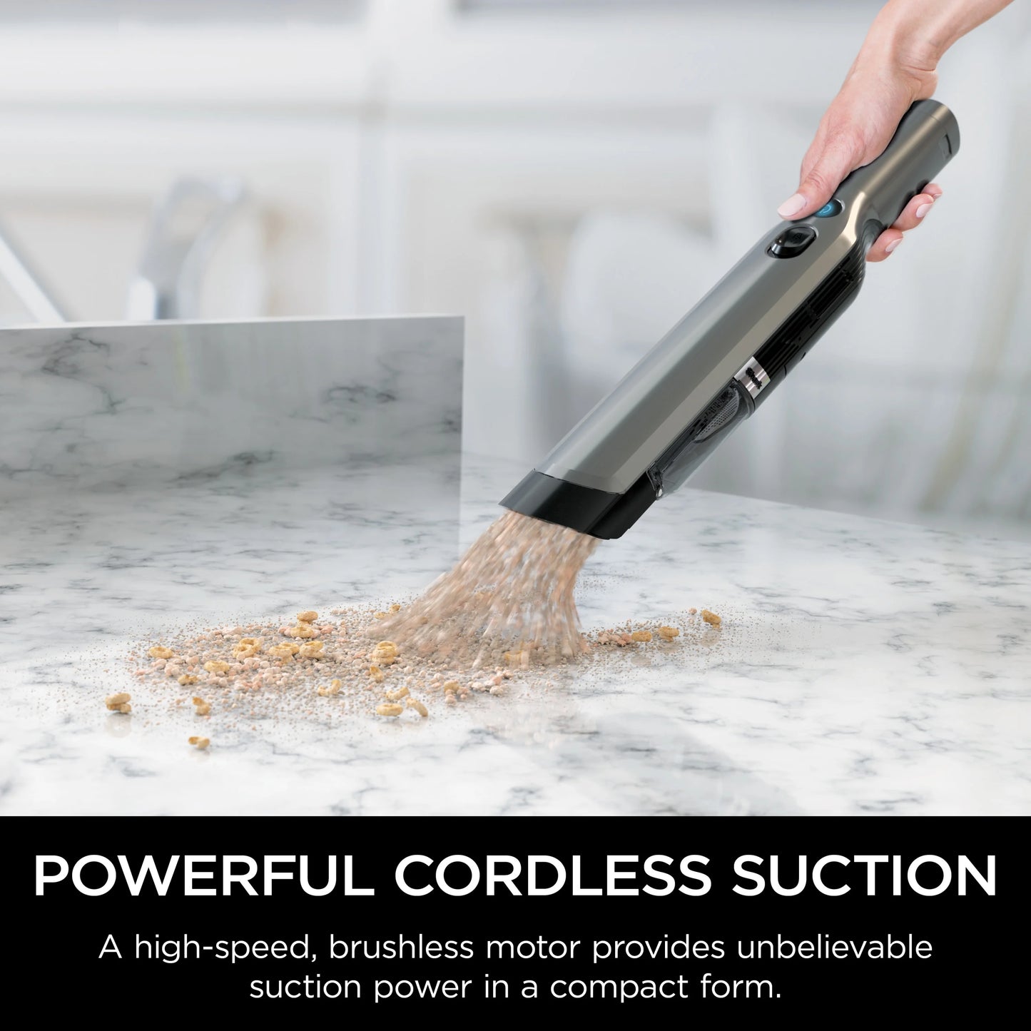 Shark Cordless Handheld Vacuum , Wandvac, for Pet Hair, Carpet & Car, Powerful suction, high speed brushless motor, ultralight weight, with easy emptying and charging dock, WV200, Graphite
