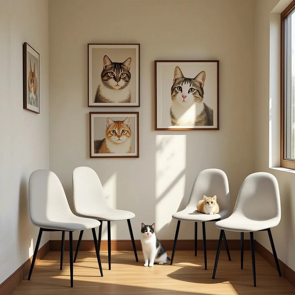 Homy Casa Set of 4 Upholstered Suede Dining Chairs for Family Dining Room or Restaurant
