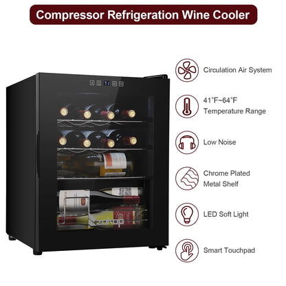 Ktaxon 18 Bottle Compressor Wine Cooler Freestanding Wine Fridge, Fast Cooling, Low Noise