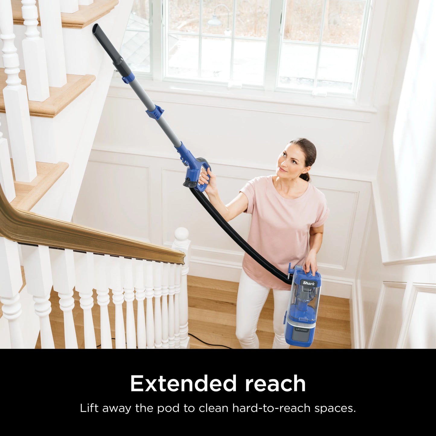 Shark Upright Vacuum, Lift-Away ADV, Pet Friendly, Bagless, with Self-Cleaning Brushroll, Hard Floor and Carpet, Anti Allergen & Lightweight Design, LA360, Blue