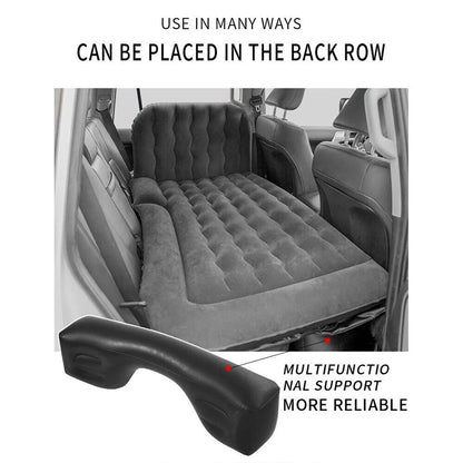 Auto Car Air Mattress Travel Bed PVC Flocking Inflatable Camping Bed with 2 Pillows