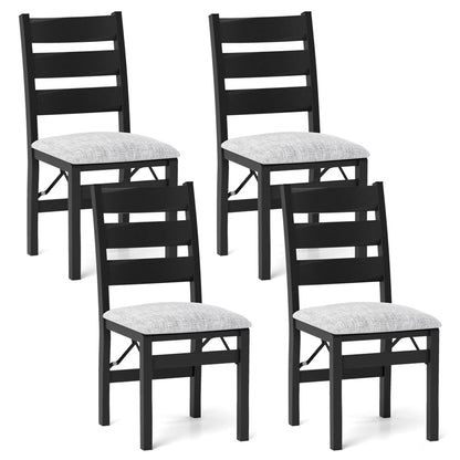 Costway Folding Chairs Set of 2 Modern Upholstered Chairs with Comfy Backrest & Padded Seat