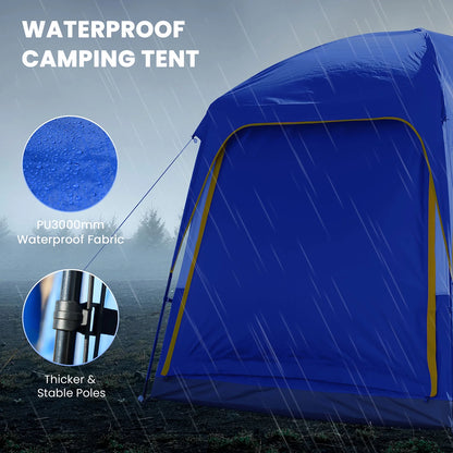 MOPHOTO SUV Tents for Camping 4 People, PU 3000mm Waterproof SUV Tent Attachment Tailgate Tent for Car Jeep Van, Spacious Space 8.2'L x 8.2'W x 7.2'H with 2 Awnings & Double Door