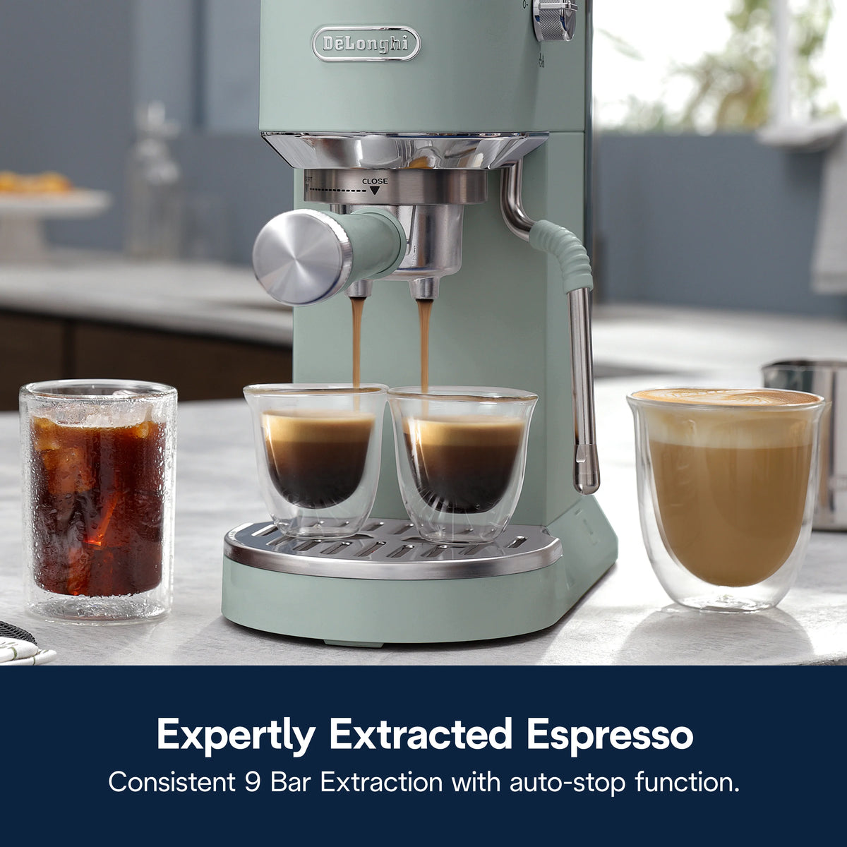 De’Longhi Dedica Duo Espresso Machine, Compact Size with Built in Frother for Latte Art, Brew Espresso, Cold Brew, Lattes & More, Stainless Steel