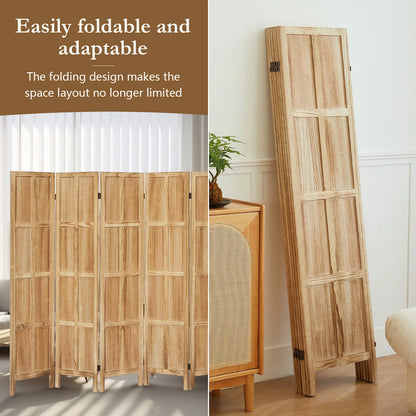 Aletheiawu 4 Panel Room Divider Wall and Folding Privacy Screens��No Installation Required��White