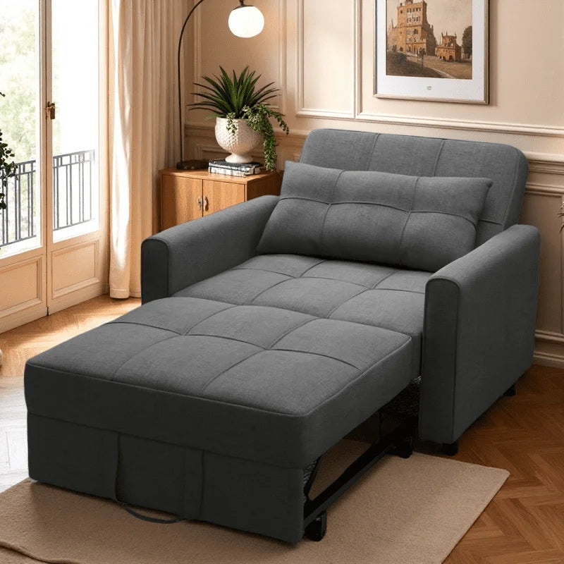 3 in 1 Convertible Sofa Bed Chair for Living Room , Aiho Sleeper Sofa Bed for Living Room, Dark Gray
