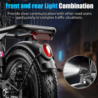 AZHAR 500W Electric Scooter with Seat for Adults, 25 MPH, 35 Miles, 48V 13Ah, 14" Tire