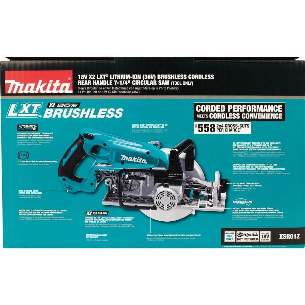 Makita Circular Saw, 7.25 in Dia, 5100 RPM XSR01Z
