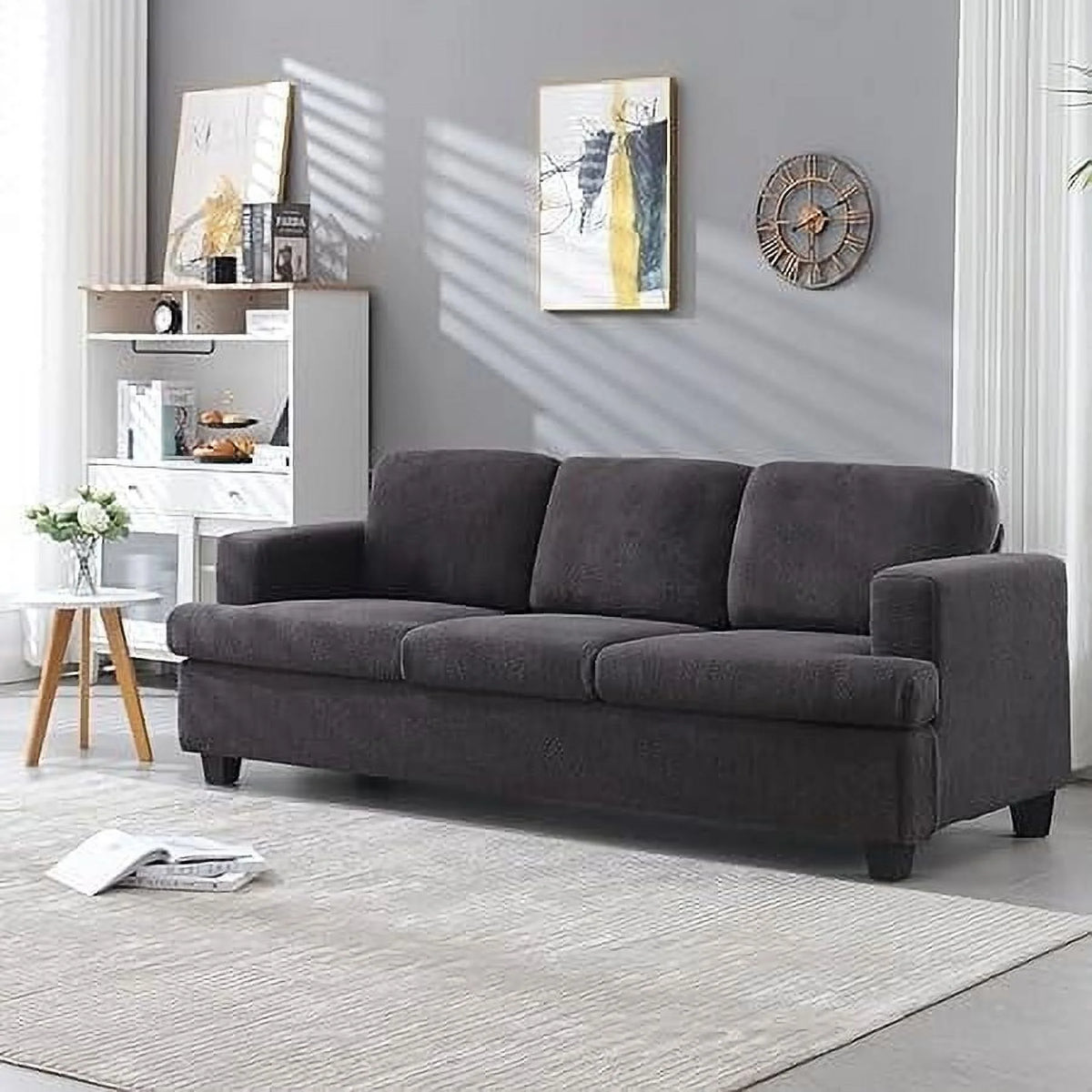 Techmilly Sofa,Comfort Modern Sofa,Extra Deep Seat,3 Seater,Living Room Apartment Lounge Sofa, Corduroy