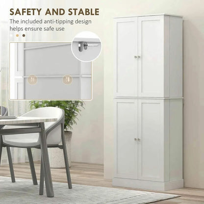 Spaco 17-Tier Kitchen Small Pantry Cabinet with 2 Doors and 6 Adjustable Shelves, Cabinet Pantry, Freestanding 5-Tier Shelving Pantries for Kitchen Storage, Gray