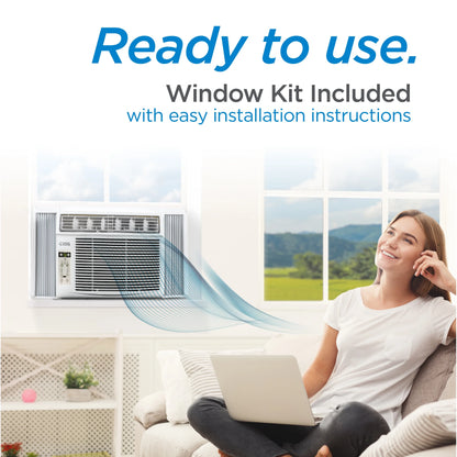 COMMERCIAL COOL 14,500 BTU Window Air Conditioner with Remote Control and Adjustable Thermostat, cools up to 750 Sq. Ft. with Electronic Controls & Digital Display CWAM145W6C