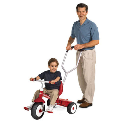 Radio Flyer Deluxe Steer &amp; Stroll Tricycle with Parent Push Handle and Adjustable Seat for Ages 2 to 5 Years