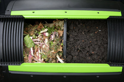 RSI 65 gal Black and Green Metal and Plastic Tumbling Composting Bin