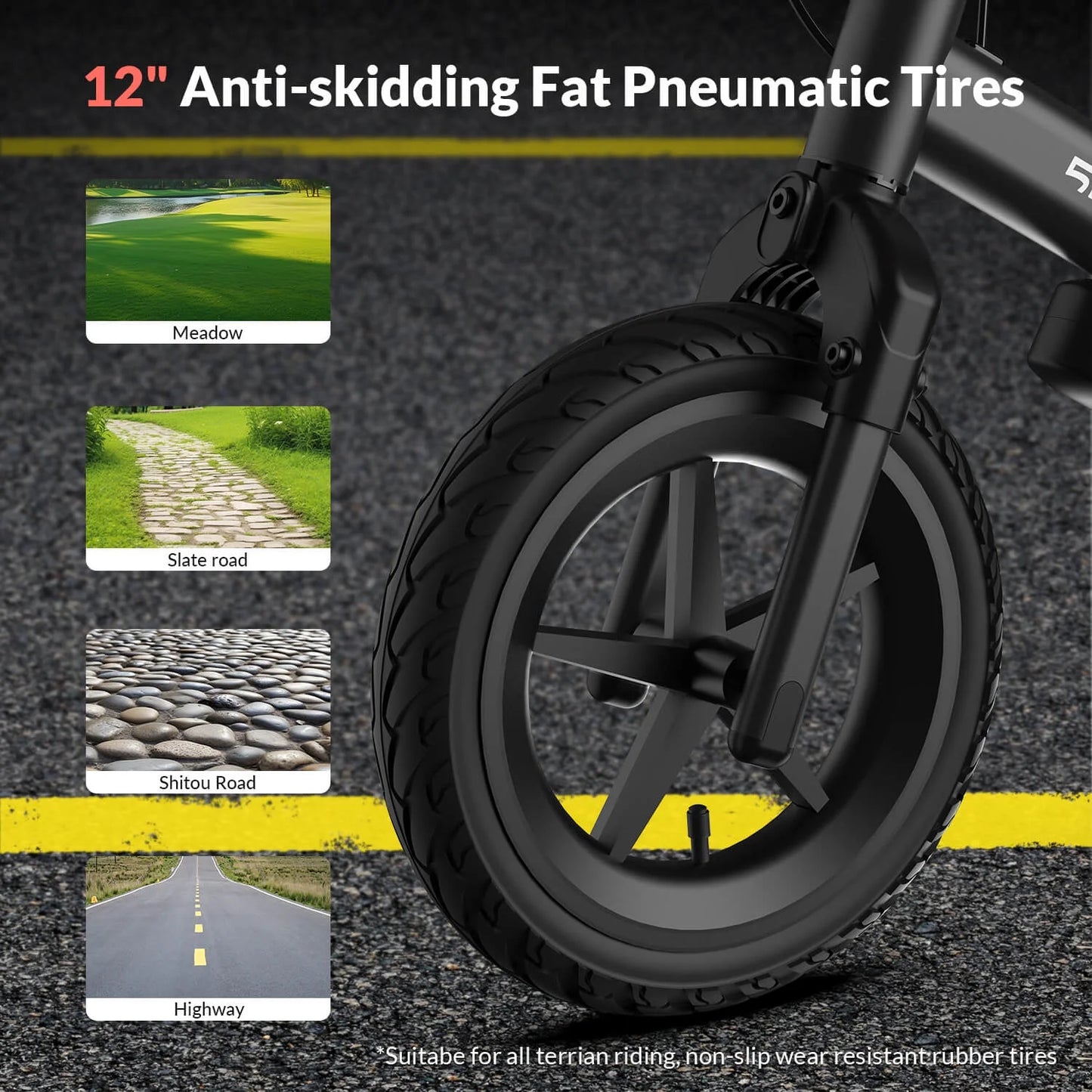 5Th Wheel KB09 150W Electric Balance Bike for Kids, Black - 12" Pneumatic Tire with Dual Brake