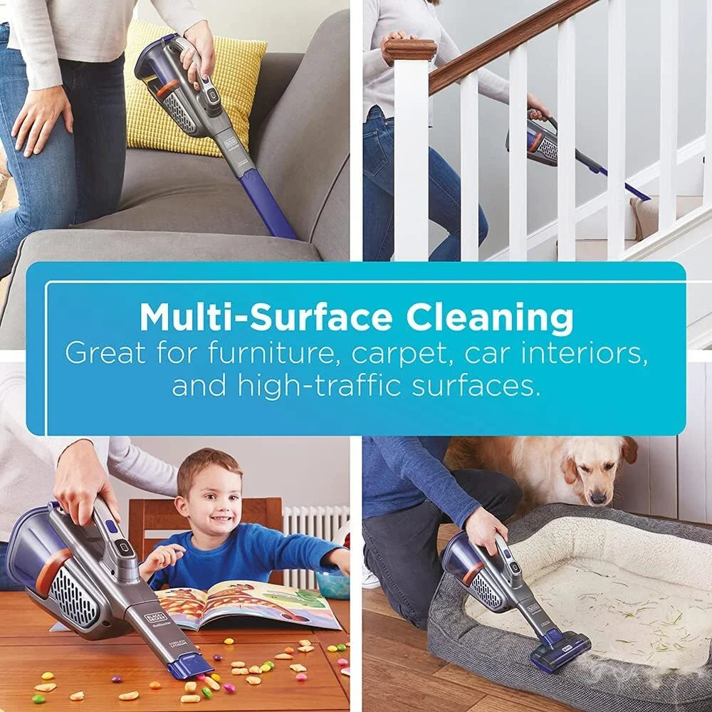 BLACK+DECKER dustbuster furbuster AdvanceClean+ Cordless Pet Handheld Vacuum, HHVK515JP07