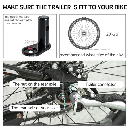 Aosom Bicycle Cargo Trailer, Two-Wheel Bike Luggage Wagon Bicycle Trailer with Removable Cover, Yellow